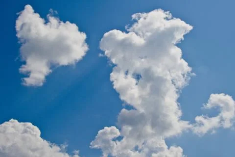 Blue sky with cloud closeup Stock Photos