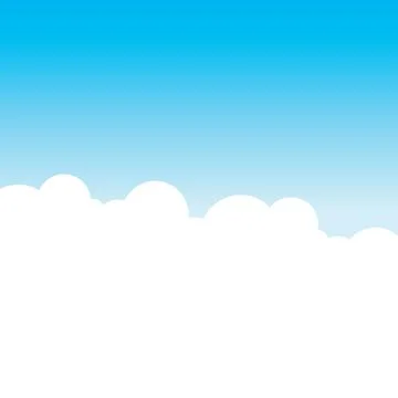 Blue sky with cloud  illustration  vector background design Stock Illustration