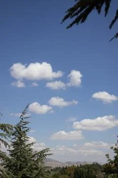 Blue Sky with Cloud over Park Landscape 스톡 사진