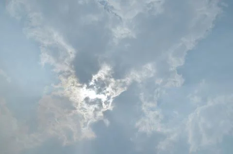 Blue sky with a cloud. Stock Photos