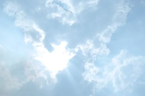 Blue sky with a cloud. Stock Photos