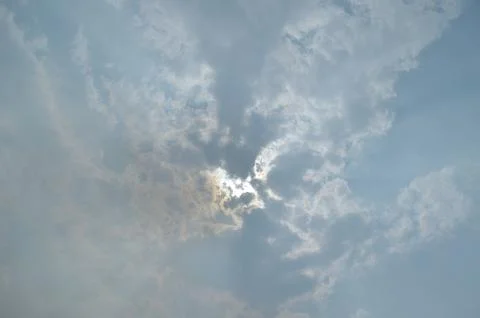 Blue sky with a cloud. Stock Photos