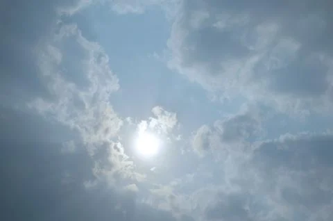 Blue sky with a cloud. Stock Photos