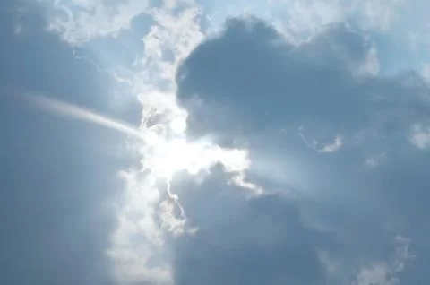 Blue sky with a cloud. Stock Photos
