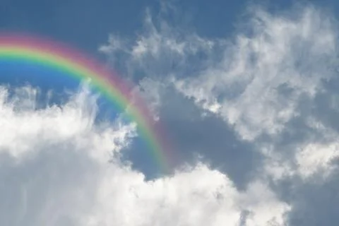 Blue sky cloud with rainbow Stock-Fotos