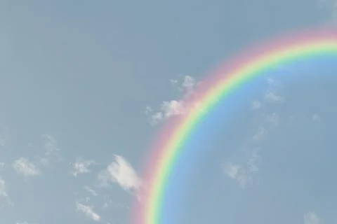 Blue sky cloud with rainbow Stock Photos