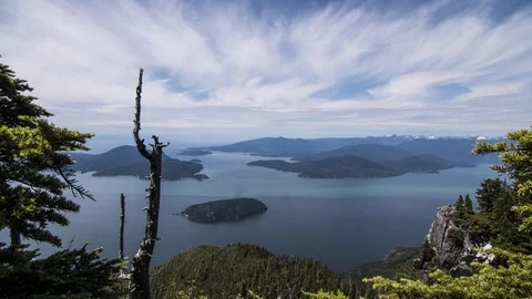 Blue Sky Cloud Timelapse at the Summit of Cypress Mountain in Vancouver Stock Footage 92096260