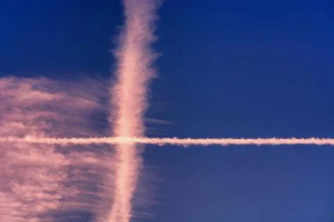 Blue sky with cloud veil Stock Photos