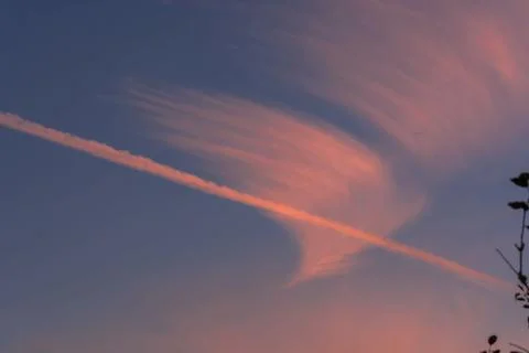Blue sky with cloud veil Stock Photos