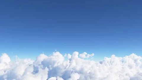 Blue sky with clouds 3D render 스톡 일러스트