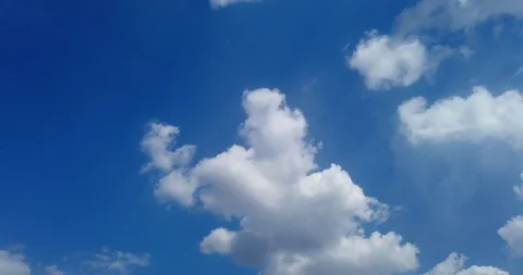 Blue sky with clouds 4K sun Time lapse clouds Stock Footage 128654652