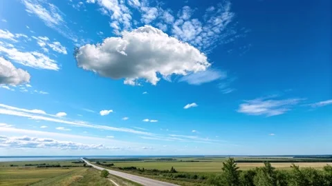 Blue Sky With Clouds 4K Video Stock Footage 316227361