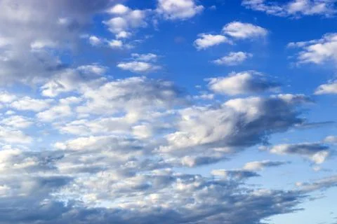 Blue Sky with Clouds, above the Clouds. Stock Photos