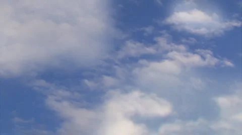 Blue sky, clouds, and airplane. Video stock 1071247