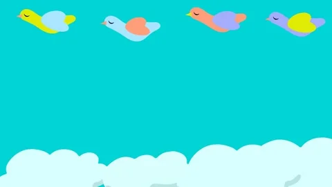 Blue sky, clouds and birds animation Video stock 267796830