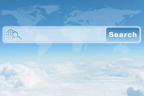 Blue sky with clouds and browser Stock Illustration