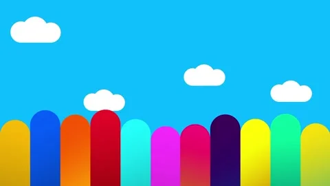 Blue Sky Clouds and Pencil Row Background Stock Footage 343519196