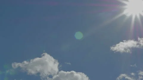 Blue sky with clouds and sun. Stock Footage 88198760