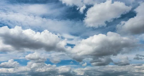 Blue sky with clouds and sun. Loop. Video stock 123123922