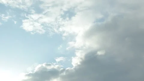 Blue sky with clouds and sun. 4K Time lapse, Sky with clouds. Stock Footage 154686174