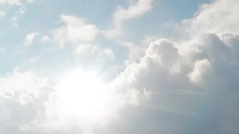 Blue sky with clouds and sun light Stock Footage 274188544