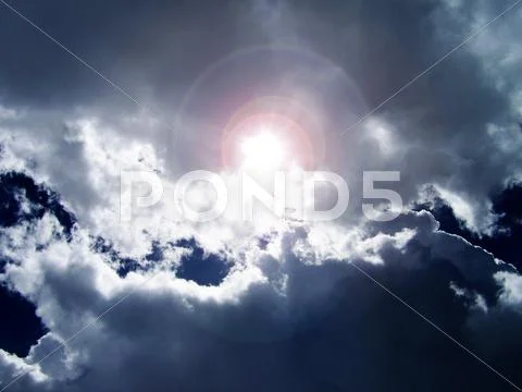 Blue Sky Clouds and Sunlight Stock Photos