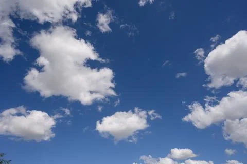 Blue sky with clouds, background. Copy space. Wide angle, High quality photo- Foto stock