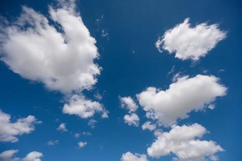 Blue sky with clouds, background. Copy space. Wide angle, High quality photo Foto stock