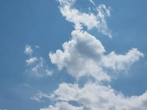 Blue sky with clouds background with copy space Stock Photos