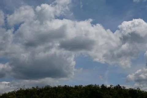 Blue sky with clouds background freedom concept Stock Photos