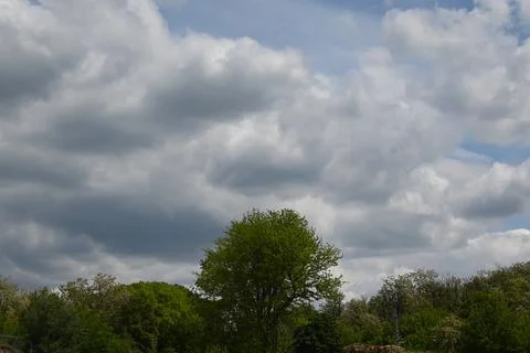 Blue sky with clouds background freedom concept Fotos Stock