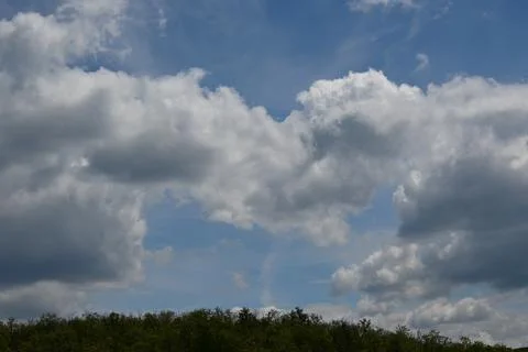 Blue sky with clouds background freedom concept Stockfoto's