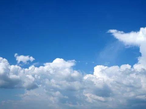 Blue sky with clouds background. It's beautiful and natural. Stock Photos