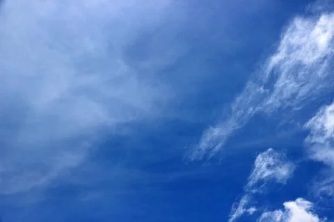 Blue sky with clouds background. It's beautiful and natural. Stock Photos