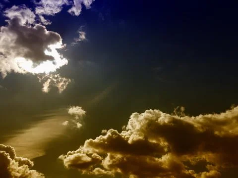 Blue sky with clouds background nature Stock Photos