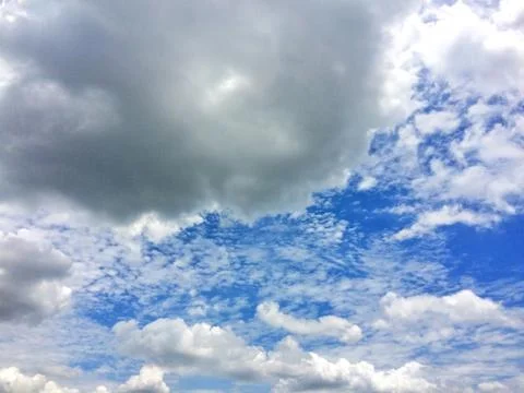 Blue sky with clouds background. Stock Photos