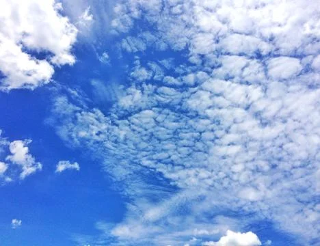 Blue sky with clouds background. Stock Photos