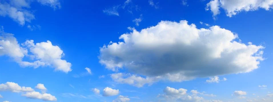 Blue sky with clouds background. Stock Photos