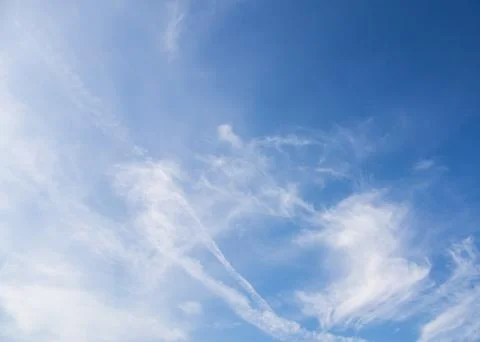 Blue sky clouds background Stockfoto's
