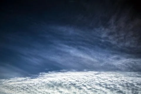 The blue sky with clouds, background Stock Photos