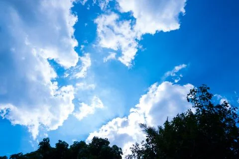 Blue sky clouds for background Stock Photos