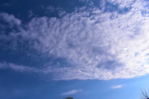 Blue sky with clouds background Stock Photos