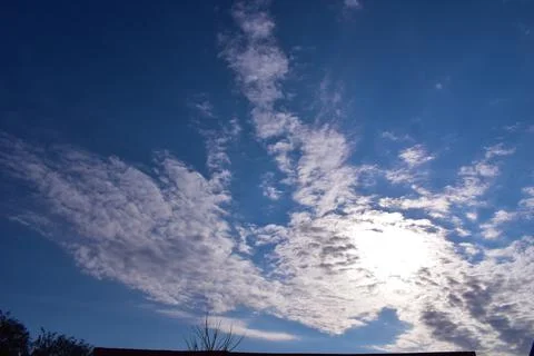 Blue sky with clouds background Stock Photos