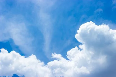 Blue sky with clouds background. Fotos de archivo