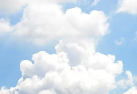 Blue sky clouds background. Soft white cloud on sky. Stock Photos