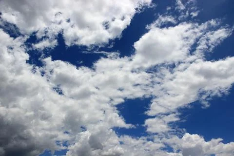 Blue sky with clouds background.It's beautiful and natural. Stock Photos