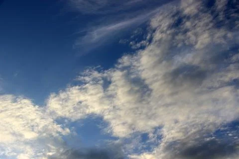 Blue sky with clouds background.It's beautiful and natural. Stock Photos
