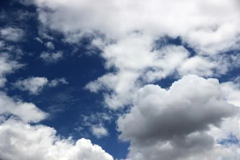 Blue sky with clouds background.It's beautiful and natural. Stock Photos