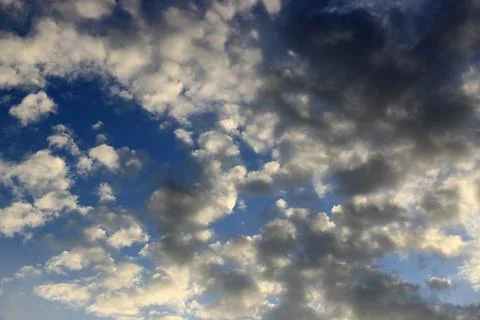 Blue sky with clouds background.It's beautiful and natural. Stock Photos