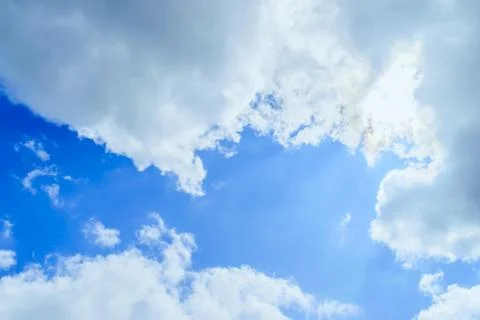 Blue Sky Clouds Backgrounds, Texture with the copy space t put on the text Stock Photos
